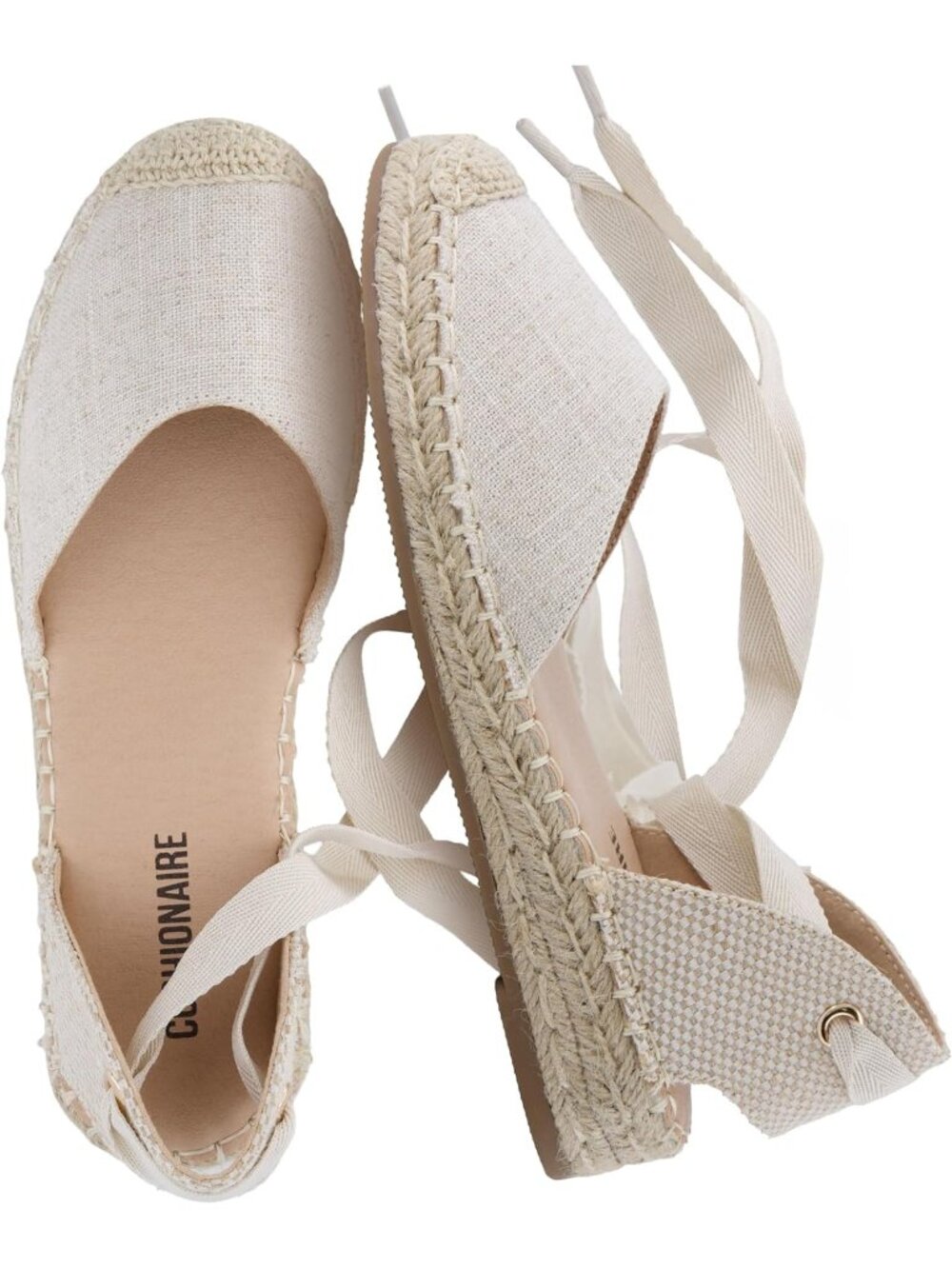 Women's Beige Tallish Espadrilles Closed Toe Wedge Sandal with Elastic